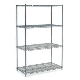 Nexel Nexelon, 4 Tier, Wire Shelving Starter Unit, 72"W x 14"D x 86"H