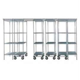 Nexel Space-Trac 6 Unit Storage Shelving, Chrome, 72"W x 21"D x 86"H - 14 ft