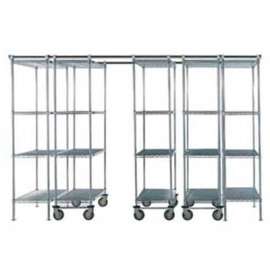 Nexel Space-Trac 5 Unit Storage Shelving, Poly-Z-Brite, 72"W x 24"D x 74"H - 14 ft