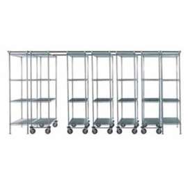 Nexel Space-Trac 7 Unit Storage Shelving, Poly-Z-Brite, 72"W x 18"D x 74"H - 14 ft