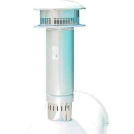 Heat Wagon Long Round Flue Stack W/ 6" Dia. Rain Cap 18"L, Silver
