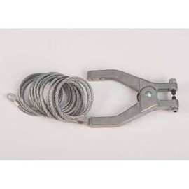 Justrite 8496 10' Coiled Flexible Antistatic Wire Hand Clamp - 1/4" Terminal