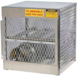 Justrite Horizontal, 4 Cylinder, Aluminum Storage Cabinet, 30"W x 32"D x 33-1/2"H, Manual Close