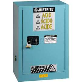 Justrite 12 Gallon 1 Door, Manual, Compac, Acid Corrosive Cabinet, 23-1/4"W x 18"D x 35"H, Blue