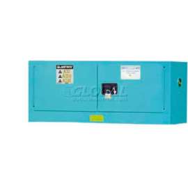 Justrite 12 Gallon 2 Door, Manual, Piggyback, Acid Cabinet, 43"W x 18"D x 18"H, Blue