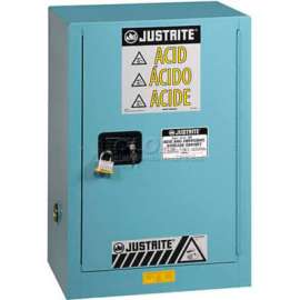 Justrite 15 Gallon 1 Door, Self-Close, Compac, Acid Corrosive Cabinet, 23-1/4"W x 18"D x 44"H, Blue
