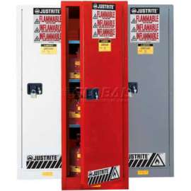 Justrite 36 Gallon 1 Door, Self-Close, Slimline, Flammable Cabinet, 23-1/4"W x 18"D x 65"H, Red