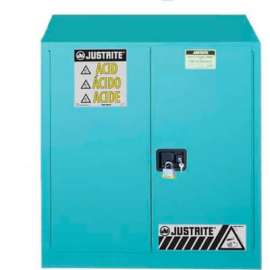 Justrite 30 Gallon 2 Door, Manual, Acid Corrosive Cabinet, 36"W x 24"D x 35"H, Blue