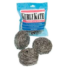 Kurly Kate Medium Scrubber, Stainless Steel, 144 Scrubbers - 300