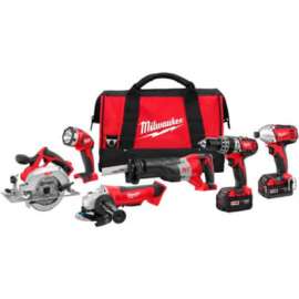 Milwaukee 2696-26 M18 Cordless Lithium-Ion 6-Tool Combo Kit