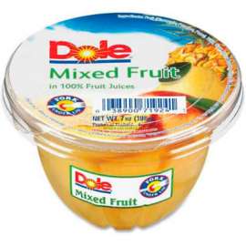 Dole Fruit Cups, Mixed Fruit, 7 oz, 12/Carton