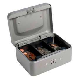 Barska Cash Box With Combination Lock CB11782 6" x 4-1/2" x 3-1/8" Gray
