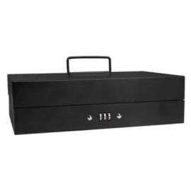 Barska Cash Box With Tray With Combination Lock CB11794 11-3/8" x 7-5/8" x 3-3/8" Black