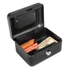Barska Cash Box With Keyed Lock CB11828 6" x 4-1/2" x 3-1/8" Black