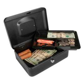 Barska Cash Box With Keyed Lock CB11832 10" x 7-1/8" x 3-9/16" Black