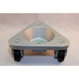 Bond Cast Iron Triangular Cup Dolly 2127 - Hard Tread Rubber Wheels - 375 Lb. Capacity