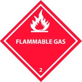National Marker Company "Flammable Gas" Class 2 DOT Shipping Labels, 4"L x 4"W, Red, Roll of 25