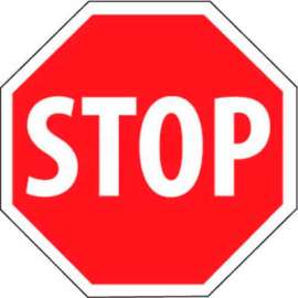 NMC TM81H Traffic Sign, Stop Sign, 30" X 30", White/Red