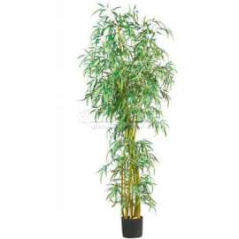 Nearly Natural 7' Curved Slim Bamboo Silk Tree