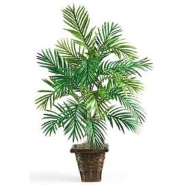 Nearly Natural Areca Palm with Wicker Basket Silk Plant