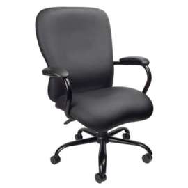 Boss Big and Tall Executive Chair with Arms - Vinyl - High Back - Black