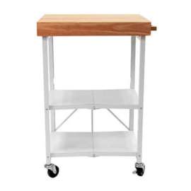 Origami RBT-04 2 Shelf Kitchen Cart 25-1/4"L x 19-3/4"W x 36-1/4"H White