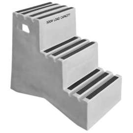 3 Step Plastic Step Stand - Gray 20"W x 33-1/2"D x 28-1/2"H - ST-3 GY