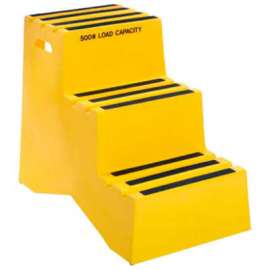 3 Step Plastic Step Stand - Yellow 20"W x 33-1/2"D x 28-1/2"H - ST-3 YEL