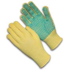 PIP Kut-Gard Kevlar Gloves, 100% Kevlar, Medium Weight, PVC Dots One Side, L, 1 DZ