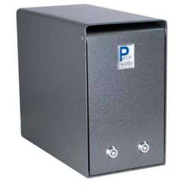 Protex Undercounter Depository Drop Box SDB-106 with Dual Lock 12"W x 6"D x 10"H, Gray