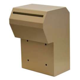 Protex Through-The-Door Depository Drop Box With Tubular Key Lock WSR-162 10" x 9-3/8" x 15" Beige