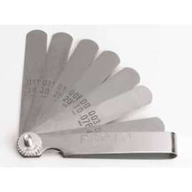 Proto J000A 9 Blade Standard Feeler Gauge Set, 3-1/16" X 1/2" Blades