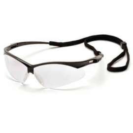 Pmxtreme; Safety Glasses Clear Anti-Fog Lens , Black Frame & Cord