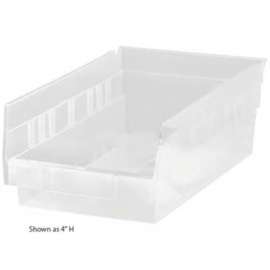 Plastic Nesting Storage Shelf Bin QSB801 4-3/8"W x 11-5/8"D x 8"H Clear