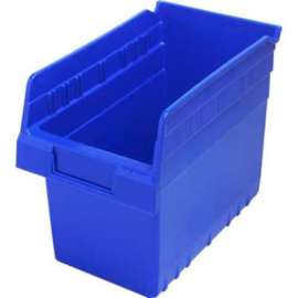 Plastic Nesting Storage Shelf Bin QSB802 6-5/8"W x 11-5/8"D x 8"H Blue