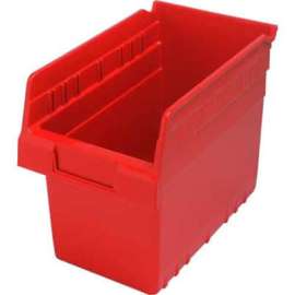 Plastic Nesting Storage Shelf Bin QSB802 6-5/8"W x 11-5/8"D x 8"H Red