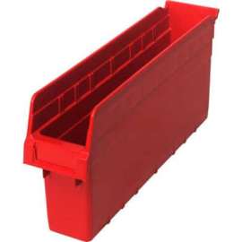 Plastic Nesting Storage Shelf Bin QSB803 4-3/8"W x 17-7/8"D x 8"H Red