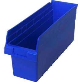 Plastic Nesting Storage Shelf Bin QSB804 6-5/8"W x 17-7/8"D x 8"H Blue