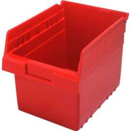 Plastic Nesting Storage Shelf Bin QSB807 8-3/8"W x 11-5/8"D x 8"H Red