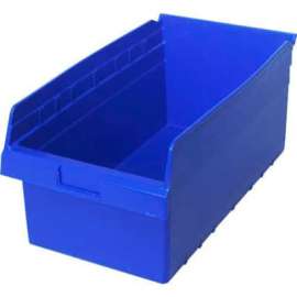 Plastic Nesting Storage Shelf Bin QSB810 11-1/8"W x 17-7/8"D x 8"H Blue