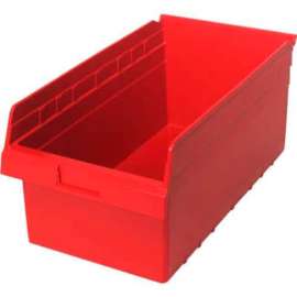 Plastic Nesting Storage Shelf Bin QSB810 11-1/8"W x 17-7/8"D x 8"H Red