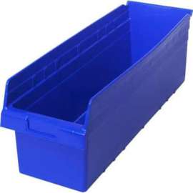 Plastic Nesting Storage Shelf Bin QSB814 8-3/8"W x 23-5/8"D x 8"H Blue