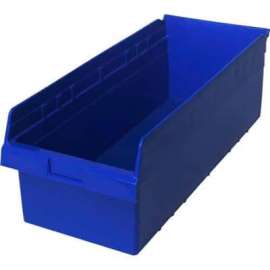 Plastic Nesting Storage Shelf Bin QSB816 11-1/8"W x 23-5/8"D x 8"H Blue