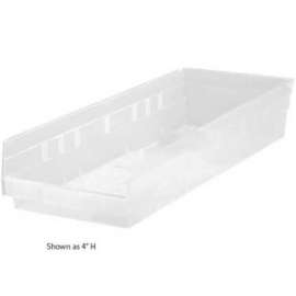 Plastic Nesting Storage Shelf Bin QSB816 11-1/8"W x 23-5/8"D x 8"H Clear