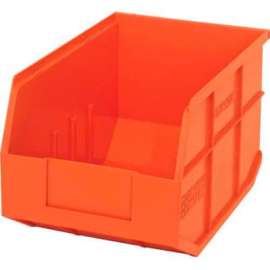 Quantum Plastic Stacking and Hanging Shelf Bin SSB423 8-1/4"W x 12"D x 7"H, Orange