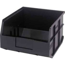 Quantum Plastic Stackable Shelf Bin SSB425 11"W x 12"D x 7"H, Black
