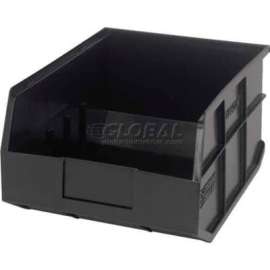 Quantum Plastic Stacking and Hanging Shelf Bin SSB445 11"W x 14"D x 7"H, Black