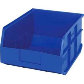 Quantum Plastic Stacking and Hanging Shelf Bin SSB445 11"W x 14"D x 7"H, Blue