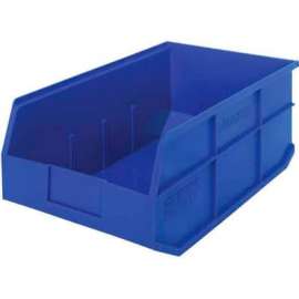 Quantum Plastic Stacking and Hanging Shelf Bin SSB465 11"W x 18"D x 7"H, Blue