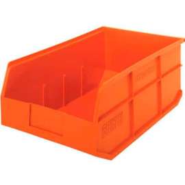 Quantum Plastic Stacking and Hanging Shelf Bin SSB465 11"W x 18"D x 7"H, Orange